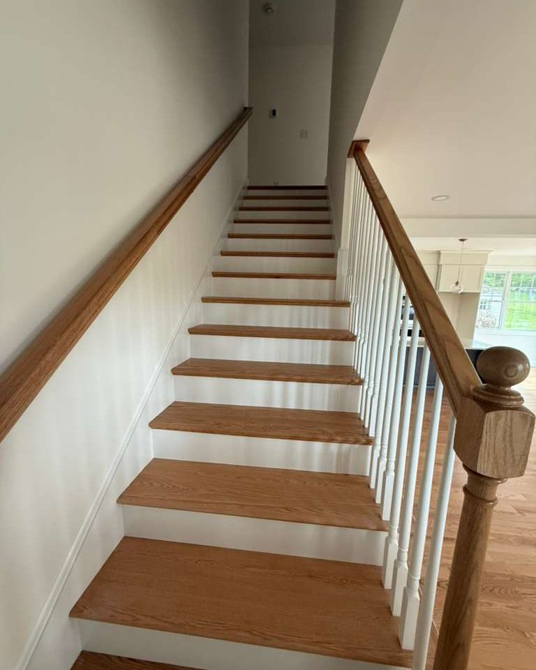 Staircase and railings cleaned after construction